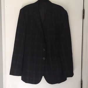 Joseph Abboud Slim Fit Plaid 42L Blazer Blue